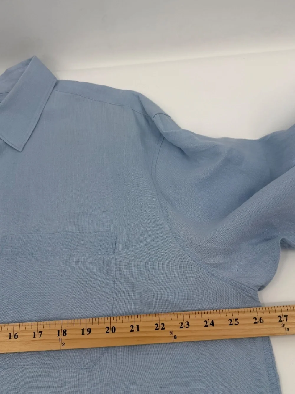 Banana Republic Shirt Men XL Light Blue Linen Long Sleeve Button Up Coastal
